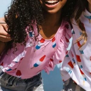 Lola + The Boys "Pinkie Bomb Pop" Swimsuit Girls Size 8 Nwt